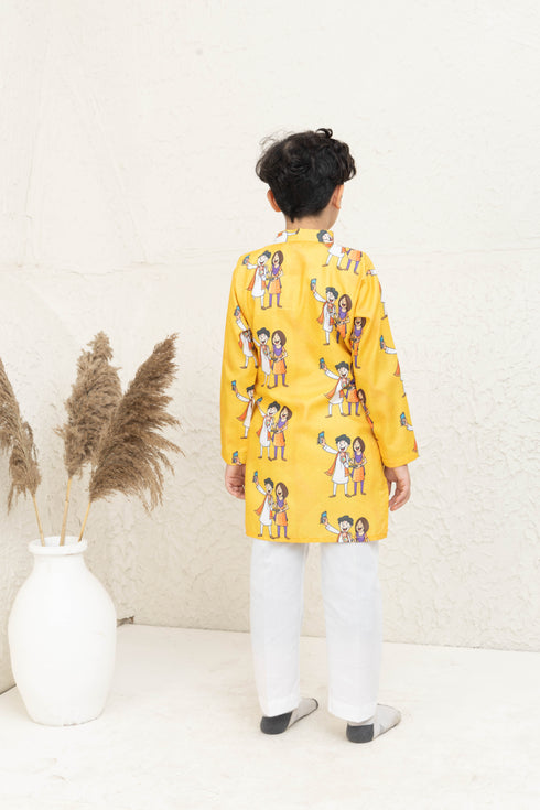 SELFIE YELLOW KURTA SET